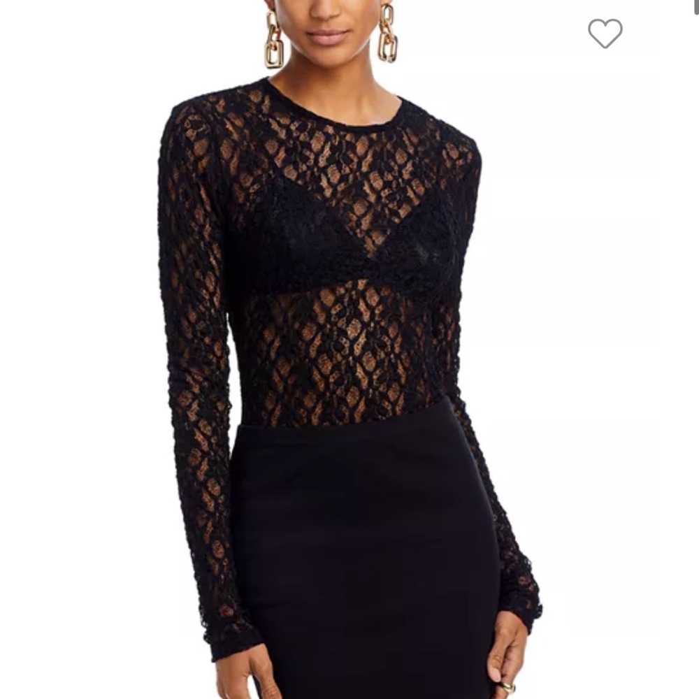 Frame mesh lace top